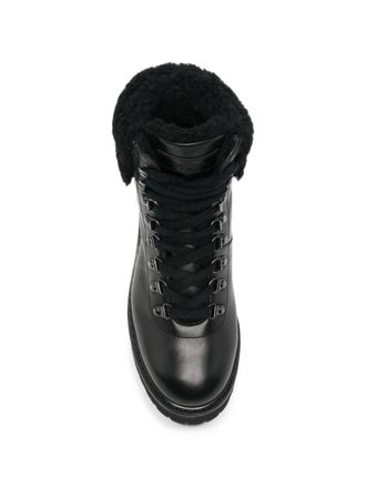 Woolrich Shearling-Trimmed Leather Boot - Black