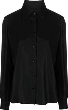 Officine G&eacute;n&eacute;rale Ella Ovs - Dames - Overhemden - Zwart - L - Wol - Overhemden