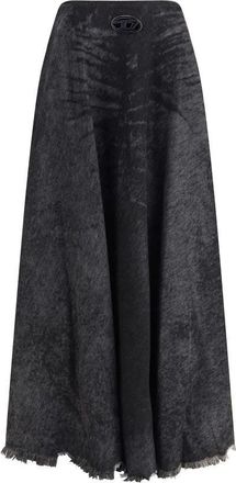Diesel De-Hannie Skirt - Dames - Maxi Rokken - Zwart - W26 - Katoen - Rokken