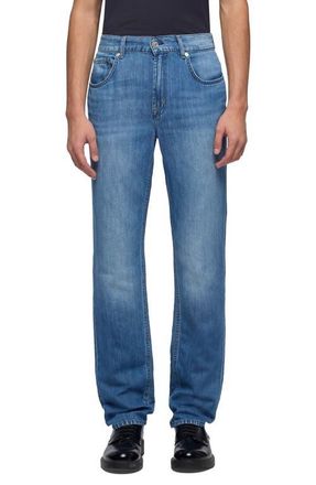 7 For All Mankind The Straight Cotton & Linen Jeans in Cloudbreak at Nordstrom, Size 33