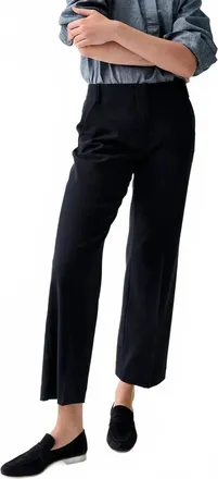 Ann Mashburn Frankie Cropped Pant In Navy