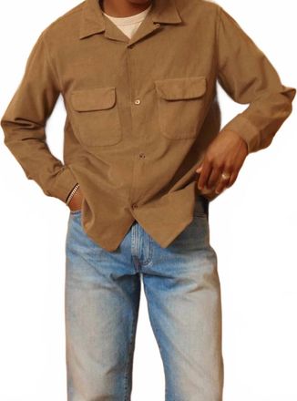 Knickerbocker Penny Corduroy Cotton Shirt In Khaki