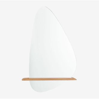 Sklum Specchio da parete per bagno con mensola in legno di teak Kai SKLUM