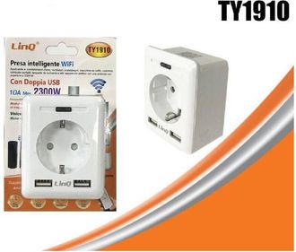 Trade Shop Trade Shop - Presa Intelligente Spina A Muro Wifi Domotica Android Ios 2 Usb 10a 2300w Ty1910