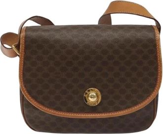 Celine Pre-owned Cross Body Bags, female, Brown, Size: ONE SIZE Pre-owned Vintage Macadam Canvas Shoulder Bag