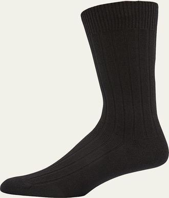 Bresciani Mens Cashmere Mid-Calf Socks