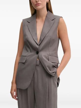 Sisley single-button waistcoat - women - Lyocell/Cotton - 38 - Grey