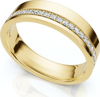 Pompeii3 Mens Diamond Wedding Ring High Polished 14k Gold or Platinum Lab Grown