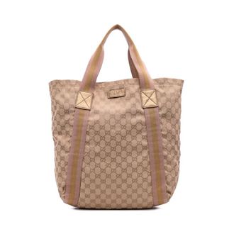 Gucci Pre-owned Tote Bags, female, Brown, Size: ONE SIZE Pre-owned Canvas Tote Bag
