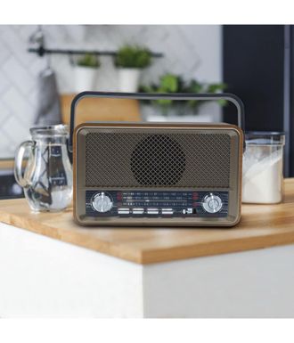 Trade Shop Trade Shop - Fm Radio Retro Altavoz Inal&aacute;mbrico Mp3 Port&aacute;til Bluetooth Usb Aux Tf Q-sy500