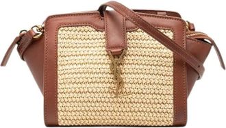 Saint Laurent Pre-owned Cabas Downtown Crossbody tas - Dames - Pre-owned - Bruin - Maat: ONE Size Leer