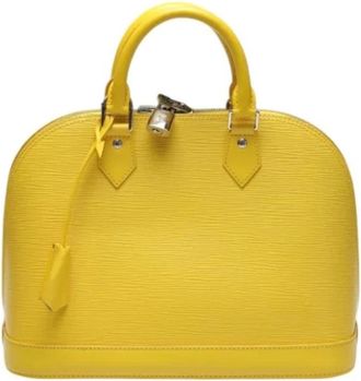 Louis Vuitton Tweedehands leren Louis Vuitton tassen - Dames - Vintage Handtas - Geel - ONE Size - Leer - Vintage