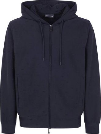 Emporio Armani Hoodies & sweatvesten, Heren, Blauw, XL, Zip-throughs