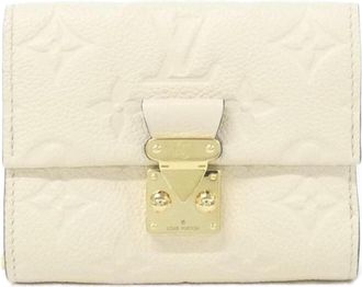 Louis Vuitton Beige Leather Wallet (Tri-Fold) (Pre-Owned)