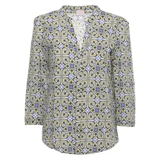 Marella Overhemden, Dames, Veelkleurig, S, Katoen, Koreaanse Nek Katoenen Shirt