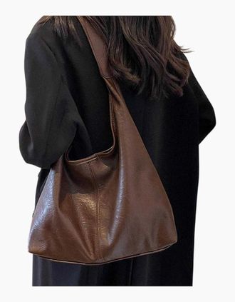 XY London Womens XY London Womens/Ladies Athena Magnetic Closure Slouch Tote Bag - Brown - Size: ONE size