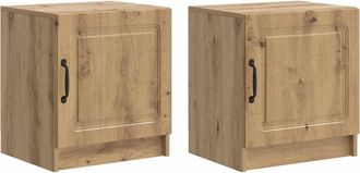 vidaXL Armario De Noche 2 Uds. Roble Artisan 43 X 34,5 X 47 Cm Vidaxl