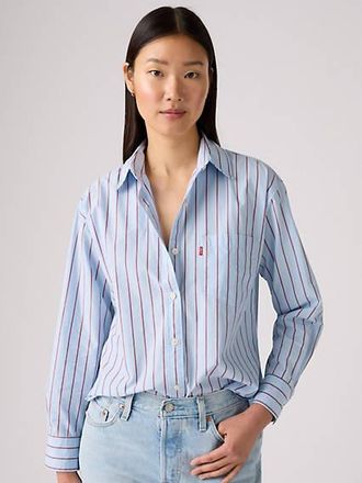 Levi's Harlie Boyfriend Shirt - Womens - M - Blue