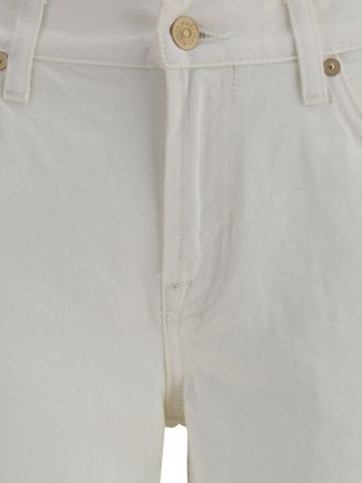 7 For All Mankind Womens Jeans Spencer Flare White Cotton