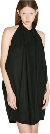 Balenciaga Poplin Overhemdjurk met Mouwen - Dames - Korte kleedjes - Zwart - XS - Katoen - Kleedjes