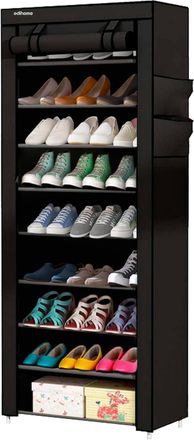 OEM Zapatero De Tela De 10 Niveles (58 X 28 X 162 Cm), Armario De Almacenamiento, Con Funda Protectora, Para Tacones Altos, Zapatillas Y Calzado Deportivo