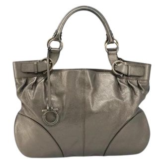 Ferragamo Pre-owned Gancini Handbag - Dames - Vintage Handtas - Grijs - ONE Size - Leer - Vintage