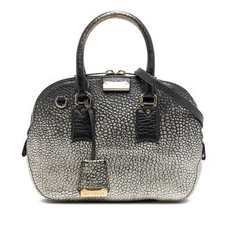 Burberry Pre-owned Burberry Small Ombre Metallic Grained Calfskin Orchard Bowling Bag ROSCROM215CRA