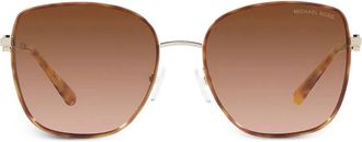 Michael Kors Occhiali da sole squadrati con placca logo - Marrone