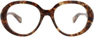 Chlo&eacute; 53mm Round Optical Glasses in Havana Havana Transparent at Nordstrom Rack