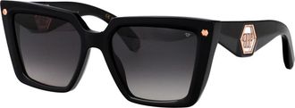 Philipp Plein Muse Zonnebril voor een stijlvolle look - Dames - Zonnebrillen - Zwart - 56 MM - Accessoires