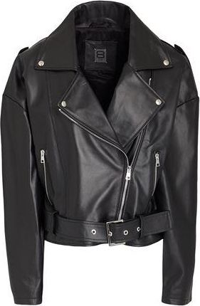 8 by YOOX LEATHER OVERSIZE BOXY BIKER JACKET