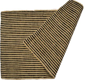 Imports Decor Black Stripes Jute Rug, 100% Handwoven Jute Indoor Area Rug, Eco-Friendly Natural Fiber Floor Rug for Living Room & Entryway