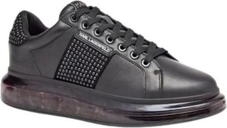 Karl Lagerfeld Schoenen, Dames, Zwart, 45 EU, Leer, Kapri Kushion Sneakers