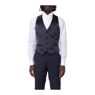 Emporio Armani Heren, Pakken, Blauw, Maat: XL Satijn