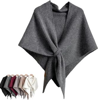 Generic Shawl Wraps For Women, Pashmina Wraps Women Knitted Shawls Wrap, Cardigan Cape Wool Cashmere Shoulder Tops Shawls Scarf 2025 (Dark Grey)