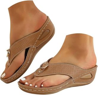 Generic Walking Sandals Women Womens Flip Flops Comfortable Summer Beach Thong Sandals with Cushion Walking Arch Support Indoor Outdoor Soles