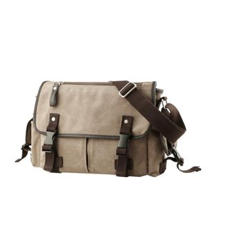 Generic Compatible For Vintage Canvas Leather Men Travel Bags Carry On Luggage Bag Duffel Handbag Tote Large Weekend(A-Khaki-17L)