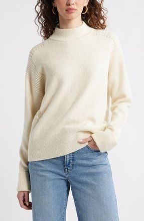 Treasure & Bond Rib Detail Mock Neck Sweater in Ivory Dove at Nordstrom Rack, Size X-Small