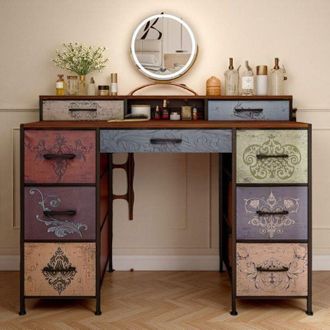 OEM Toallero Adulto - Vintage - 7 Cajones Coloridos - Espejo No Incluido - 121x40x91 Cm