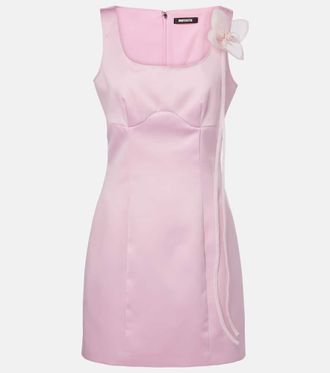 Rotate Floral-applique satin minidress