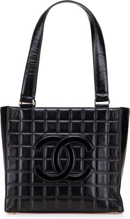 Chanel Pre-owned Womens Chocolate Bar Tote Bag - Black Leather - One Size