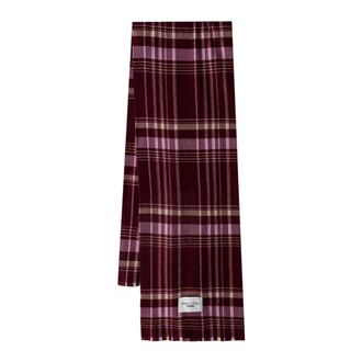Marc O'Polo Geruite wollen sjaal - Dames - Accessoires - Rood - Maat: ONE Size Wol
