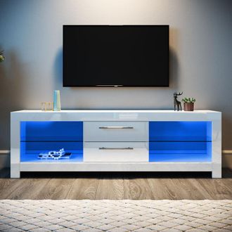 Elegant Lighting Elegant - tv Stand High Gloss Entire Front tv Cabinet 1600mm with Ambient Lights for 32 40 43 50 52 55 60 65 inch 4k tv Living Room and Bedroom