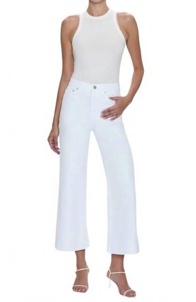Pistola Denim Lana Crop-Cuff High Rise Wide Pants In Vivid White