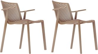 Resol Sillas Con Brazos Netkat Resol Pl&aacute;stico Beige (pack De 2)