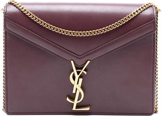 Saint Laurent Womens Pre-owned Smooth Calfskin Monogram Cassandra Clasp Bag - Dark Red Leather - One Size