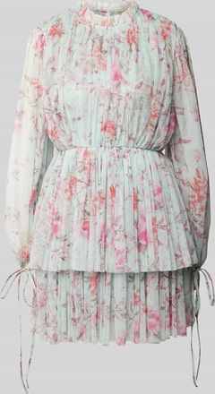 Lace & Beads Cocktailkleid mit Stehkragen in Hellblau, Gr&ouml;&szlig;e L