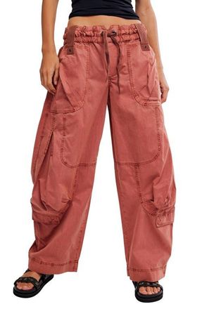 Free People Onset Cotton Twill Parachute Pants in Paper Lantern at Nordstrom, Size X-Small