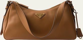 Prada Medium Aimee Zip Leather Shoulder Bag