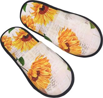 Generic Home Slippers Sunflower 5 Slippers Washable Non Slip Slides For Travel Party Winter M